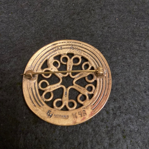 Eivind Hillestad  Norway Norwegian Vintage Bronze Brooch Scandinavian Design. - Picture 4 of 4